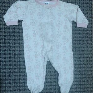 Gerber Pink and White Bear Swinging Footie One Piece​